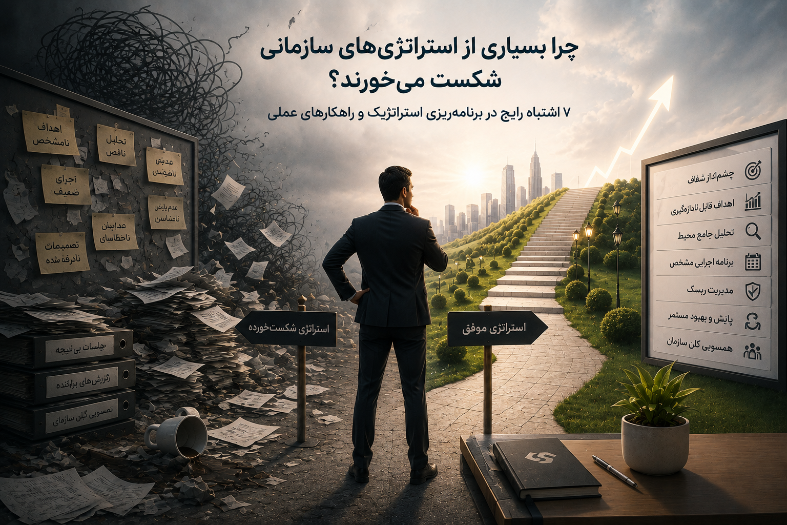 چرا بسیاری از استراتژی‌های سازمانی شکست می‌خورند؟ ۷ اشتباه رایج در برنامه‌ریزی استراتژیک و راهکارهای عملی